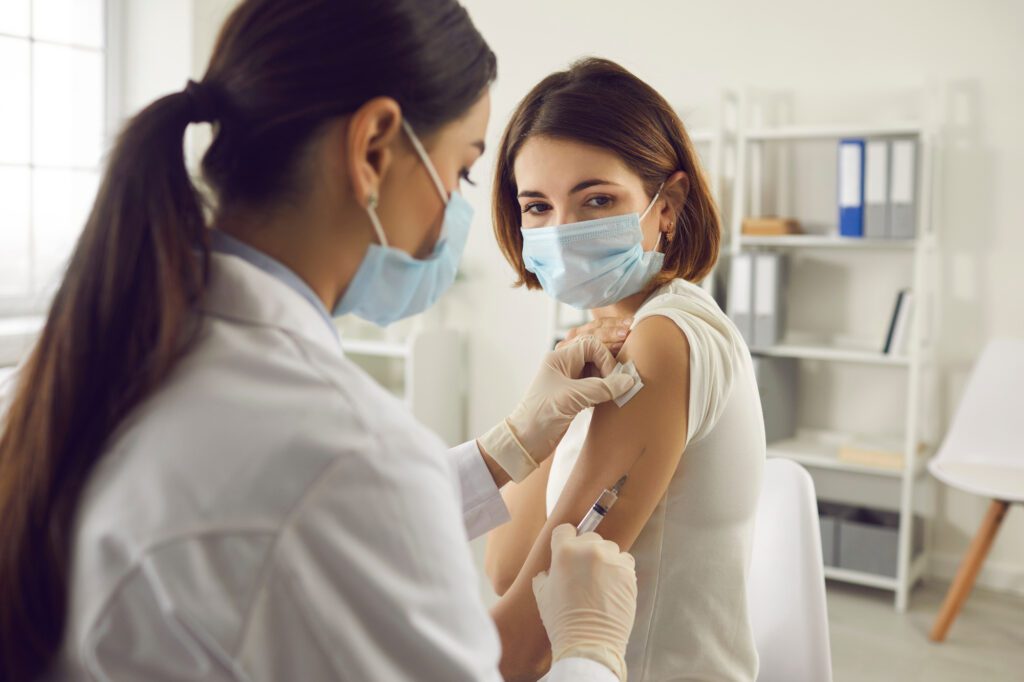 Patient Taking a Flue Shot